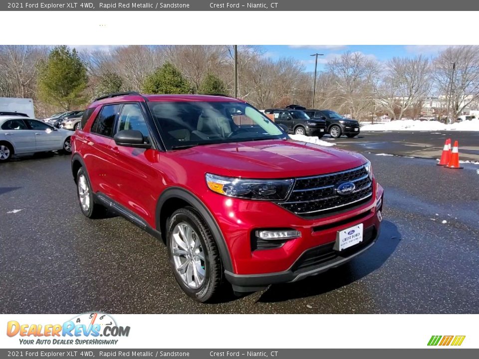 2021 Ford Explorer XLT 4WD Rapid Red Metallic / Sandstone Photo #1