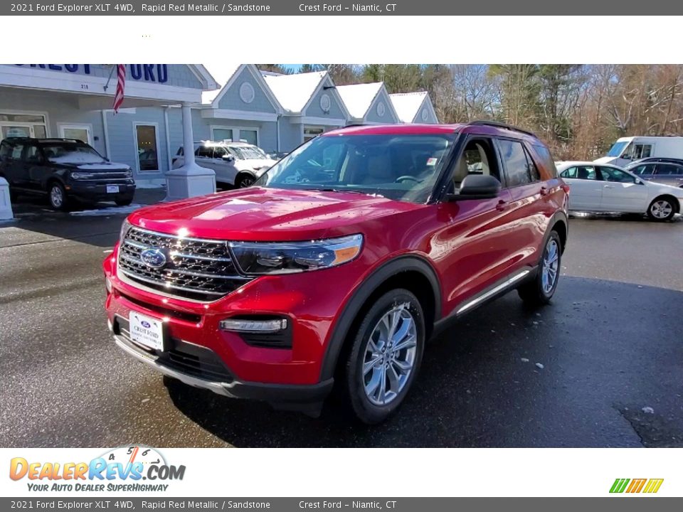 2021 Ford Explorer XLT 4WD Rapid Red Metallic / Sandstone Photo #3