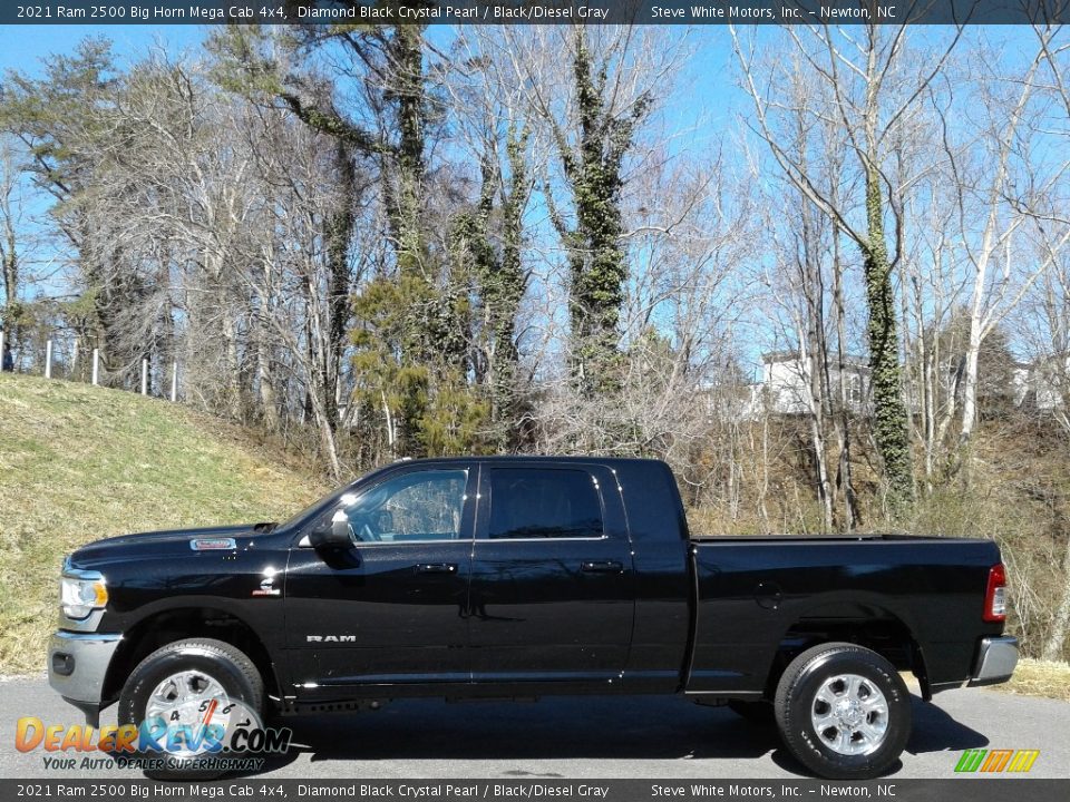 2021 Ram 2500 Big Horn Mega Cab 4x4 Diamond Black Crystal Pearl / Black/Diesel Gray Photo #1