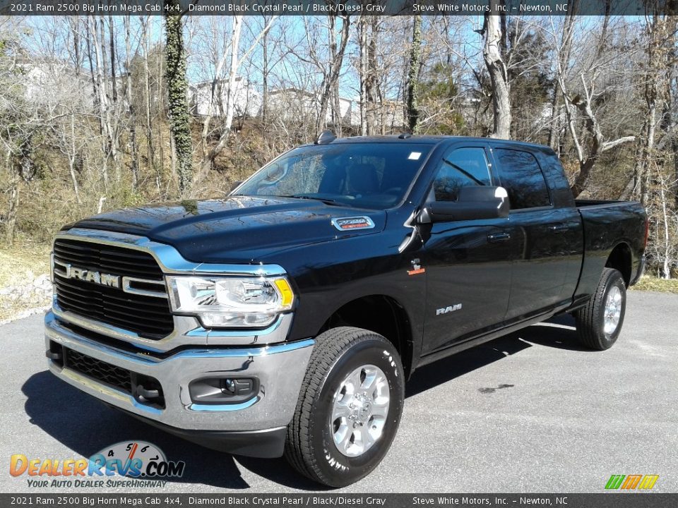 2021 Ram 2500 Big Horn Mega Cab 4x4 Diamond Black Crystal Pearl / Black/Diesel Gray Photo #2