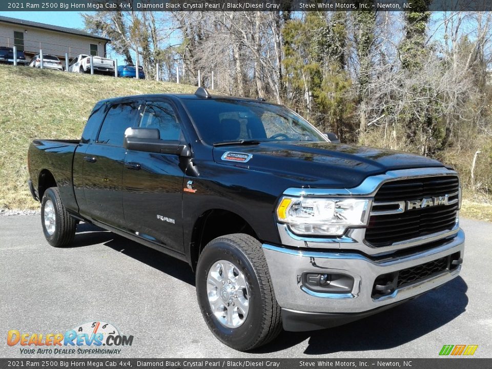 2021 Ram 2500 Big Horn Mega Cab 4x4 Diamond Black Crystal Pearl / Black/Diesel Gray Photo #4