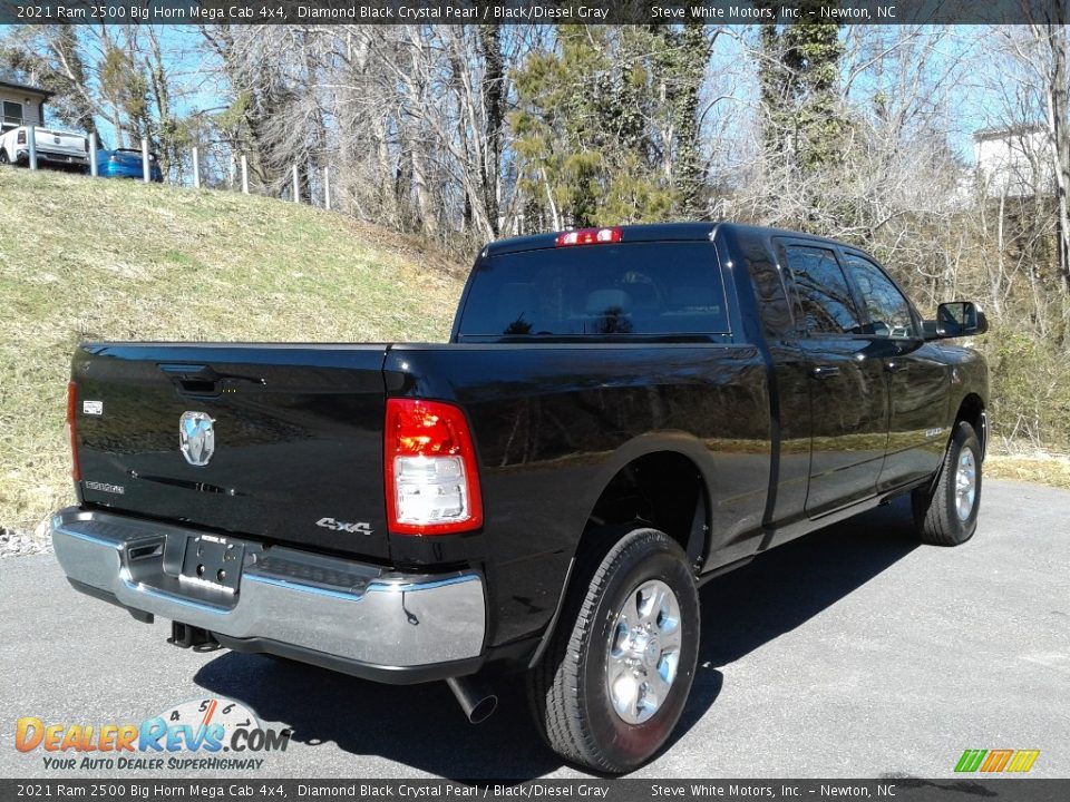 2021 Ram 2500 Big Horn Mega Cab 4x4 Diamond Black Crystal Pearl / Black/Diesel Gray Photo #6