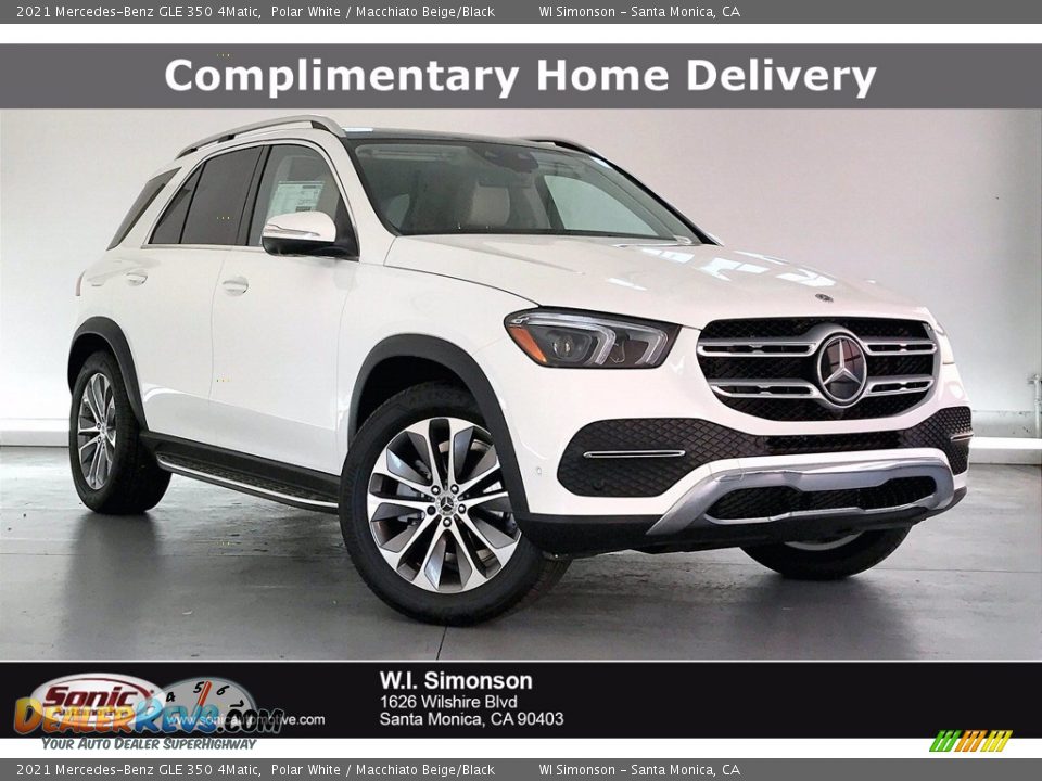 2021 Mercedes-Benz GLE 350 4Matic Polar White / Macchiato Beige/Black Photo #1