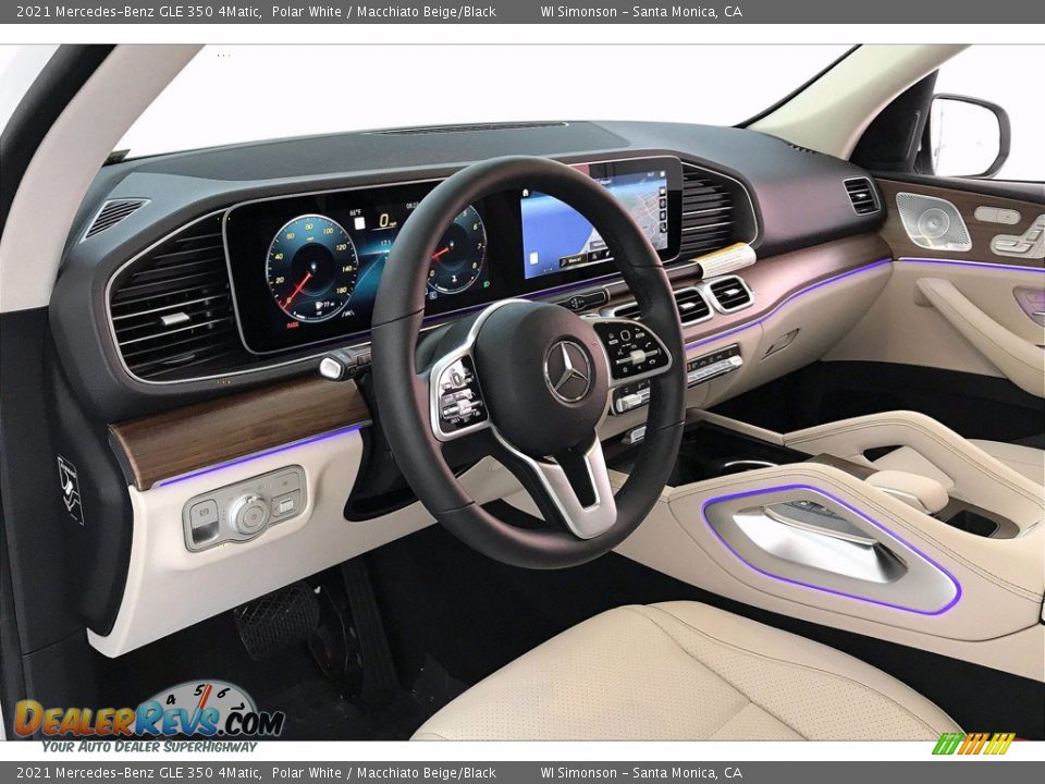 2021 Mercedes-Benz GLE 350 4Matic Polar White / Macchiato Beige/Black Photo #4