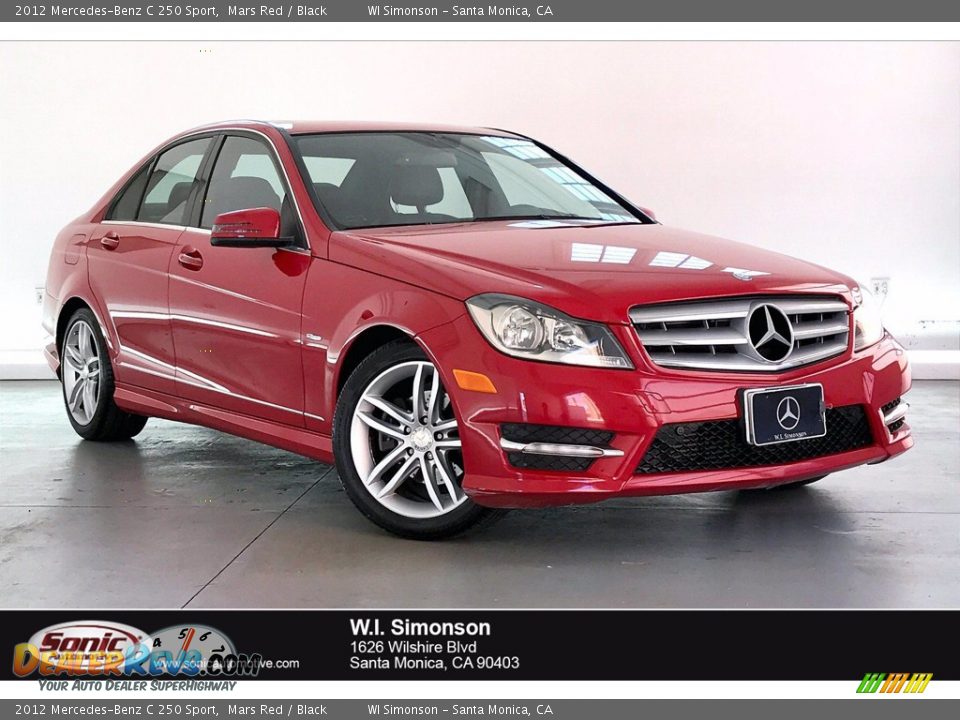 2012 Mercedes-Benz C 250 Sport Mars Red / Black Photo #1