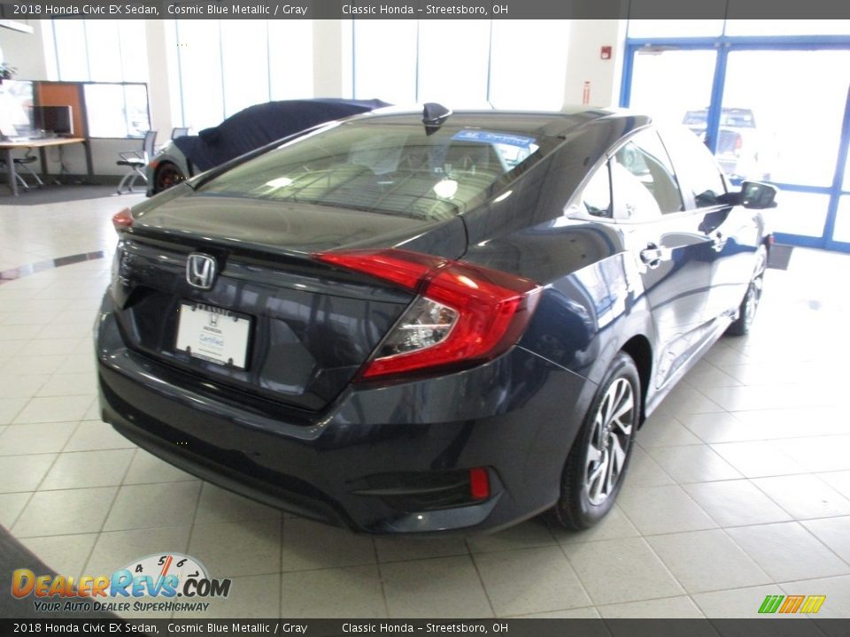 2018 Honda Civic EX Sedan Cosmic Blue Metallic / Gray Photo #7