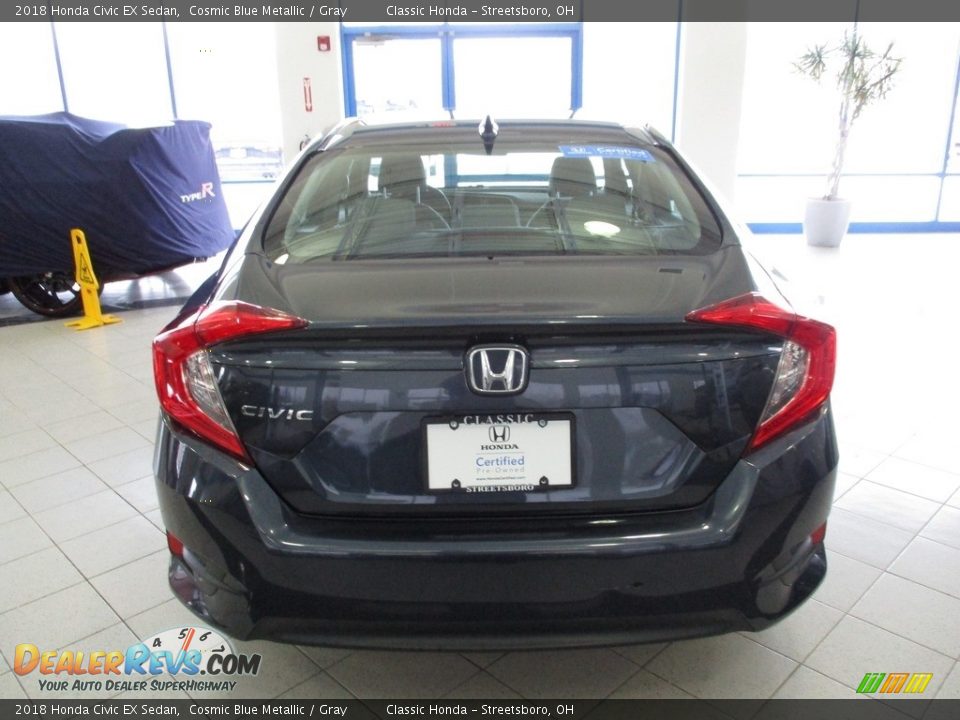 2018 Honda Civic EX Sedan Cosmic Blue Metallic / Gray Photo #8