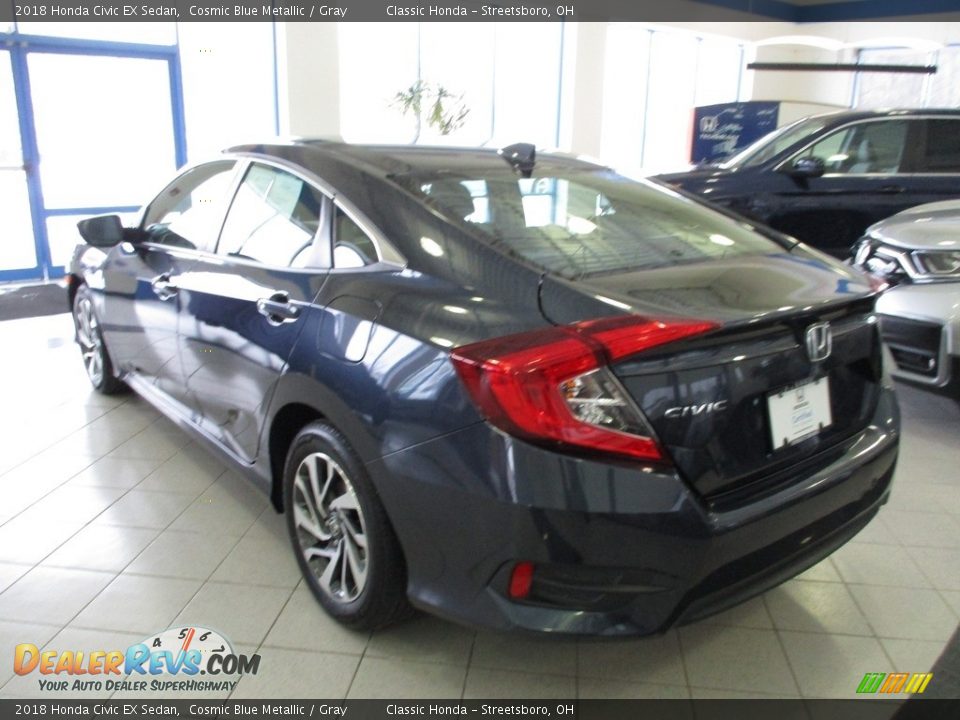 2018 Honda Civic EX Sedan Cosmic Blue Metallic / Gray Photo #9