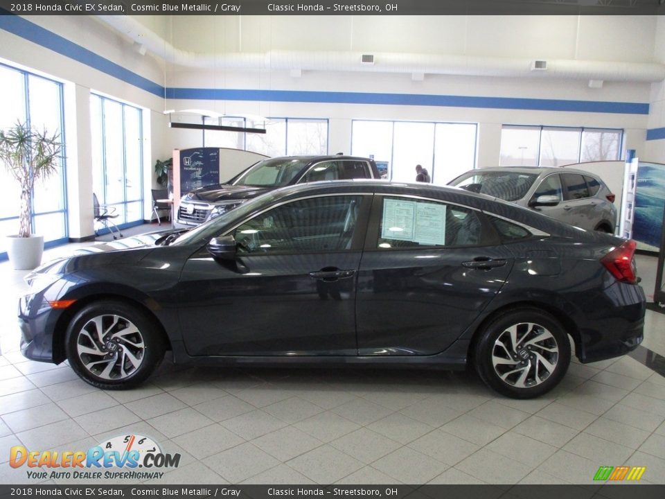 2018 Honda Civic EX Sedan Cosmic Blue Metallic / Gray Photo #10