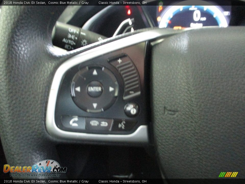 2018 Honda Civic EX Sedan Cosmic Blue Metallic / Gray Photo #31