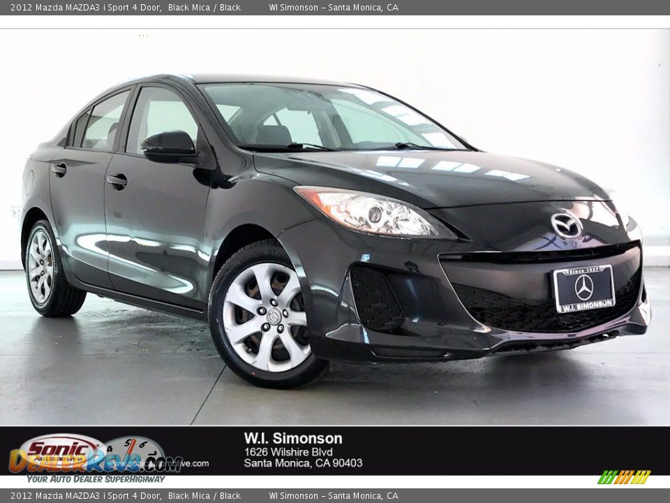 2012 Mazda MAZDA3 i Sport 4 Door Black Mica / Black Photo #1