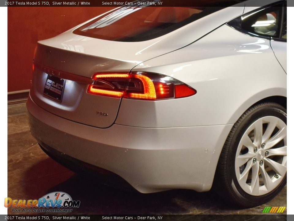 2017 Tesla Model S 75D Silver Metallic / White Photo #4