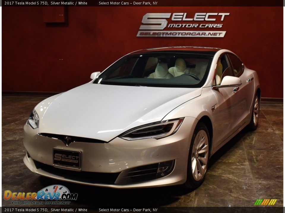 2017 Tesla Model S 75D Silver Metallic / White Photo #5