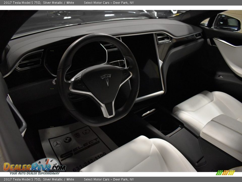 2017 Tesla Model S 75D Silver Metallic / White Photo #9