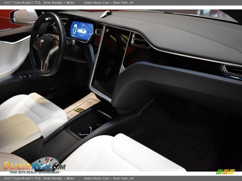 2017 Tesla Model S 75D Silver Metallic / White Photo #13