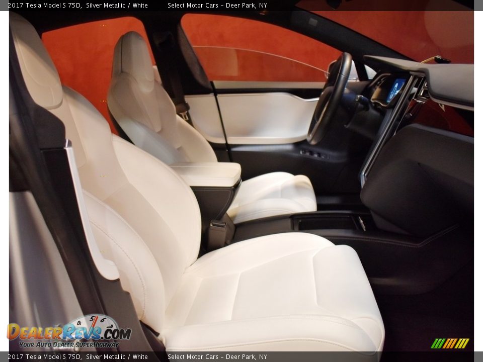 2017 Tesla Model S 75D Silver Metallic / White Photo #14