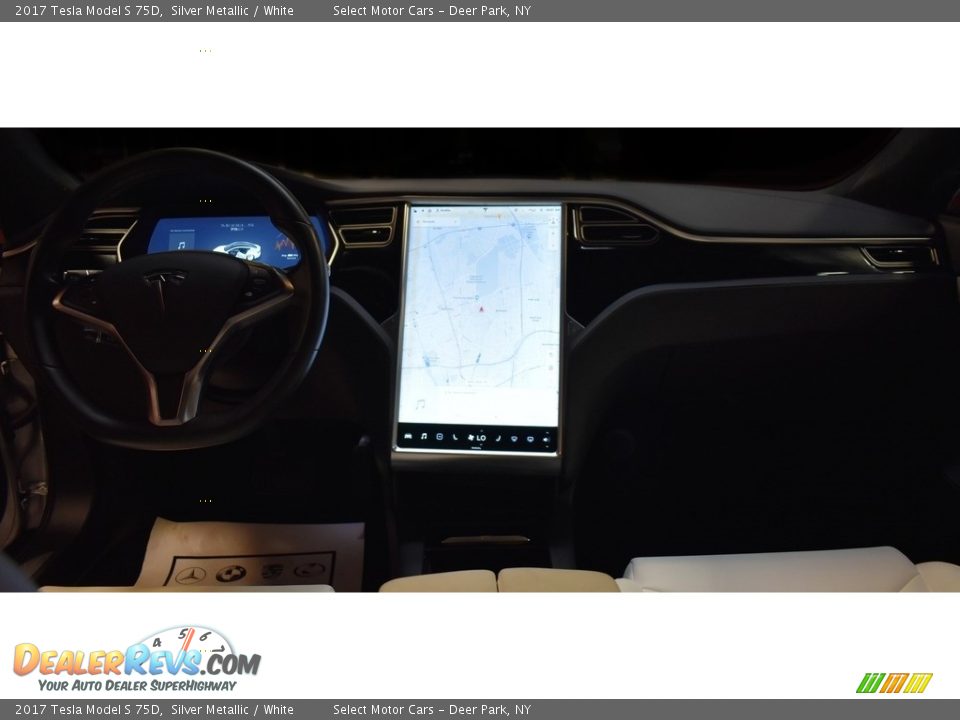 2017 Tesla Model S 75D Silver Metallic / White Photo #16