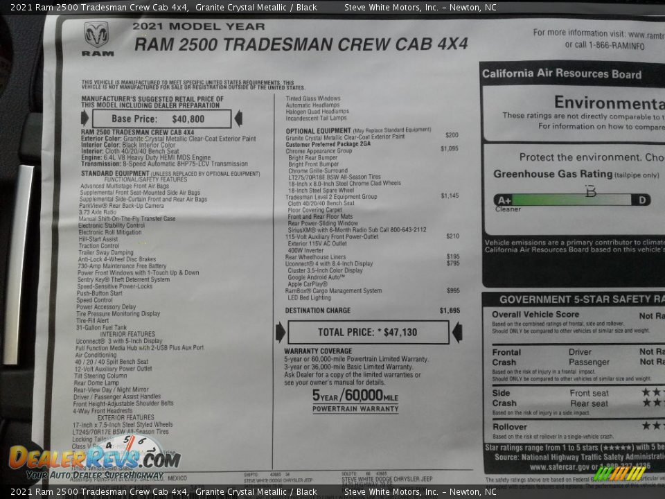 2021 Ram 2500 Tradesman Crew Cab 4x4 Granite Crystal Metallic / Black Photo #28