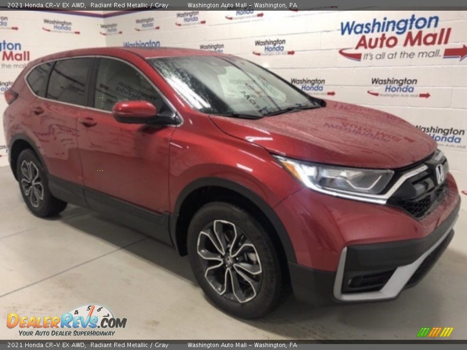 2021 Honda CR-V EX AWD Radiant Red Metallic / Gray Photo #2