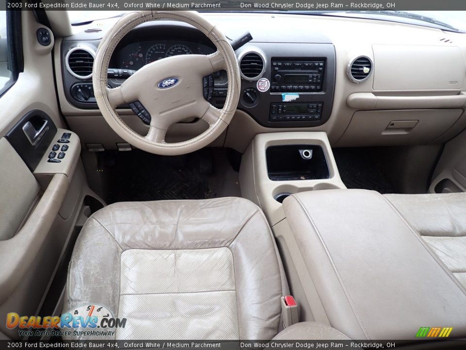 2003 Ford Expedition Eddie Bauer 4x4 Oxford White / Medium Parchment Photo #18