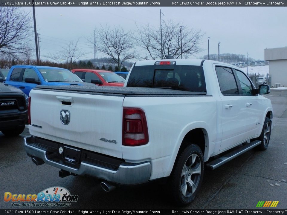 2021 Ram 1500 Laramie Crew Cab 4x4 Bright White / Light Frost Beige/Mountain Brown Photo #5