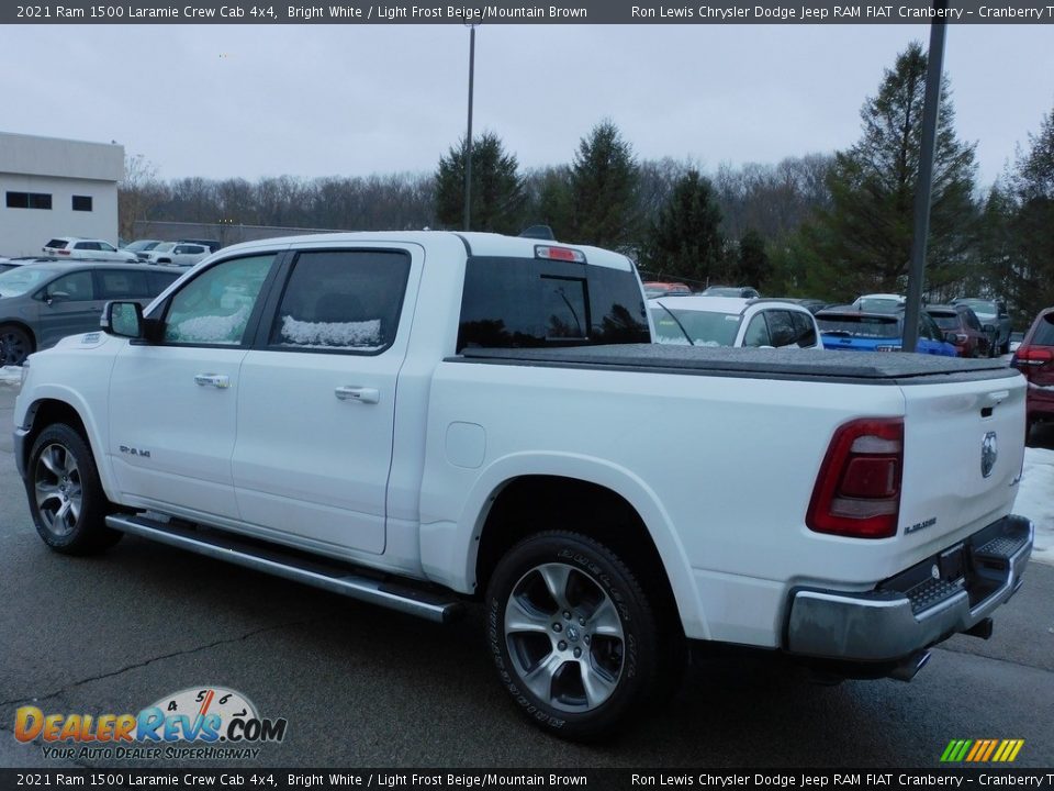 2021 Ram 1500 Laramie Crew Cab 4x4 Bright White / Light Frost Beige/Mountain Brown Photo #7