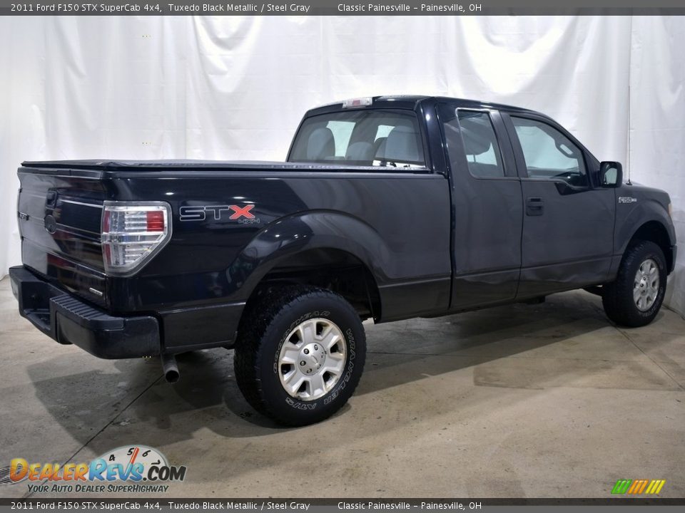 2011 Ford F150 STX SuperCab 4x4 Tuxedo Black Metallic / Steel Gray Photo #2