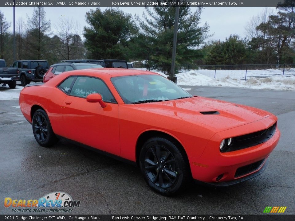 2021 Dodge Challenger SXT AWD Go Mango / Black Photo #3