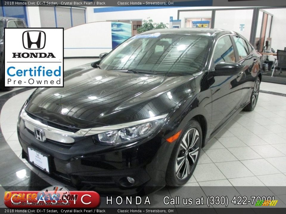 2018 Honda Civic EX-T Sedan Crystal Black Pearl / Black Photo #1