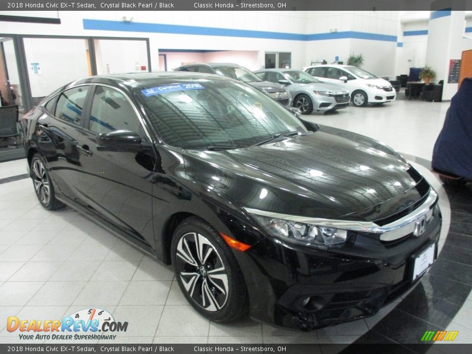 2018 Honda Civic EX-T Sedan Crystal Black Pearl / Black Photo #3