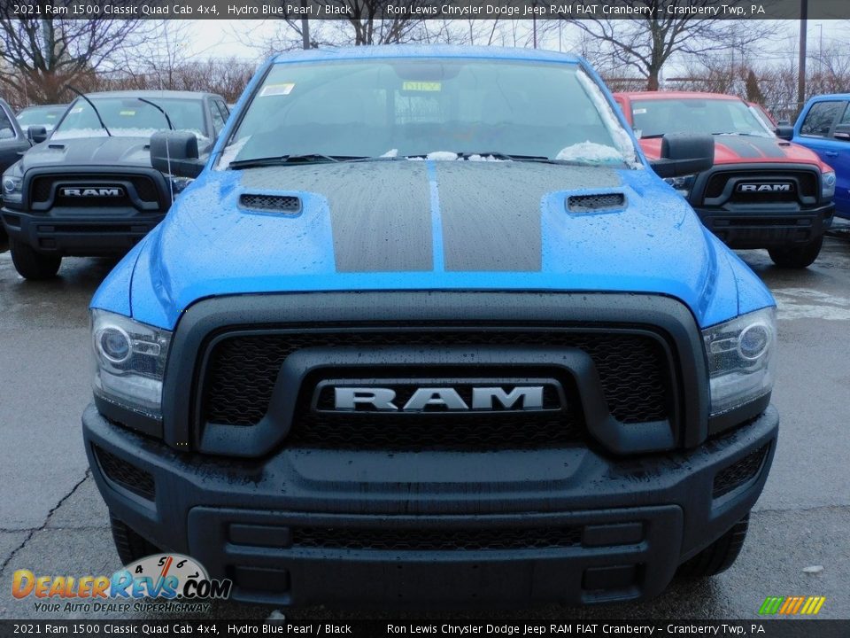 2021 Ram 1500 Classic Quad Cab 4x4 Hydro Blue Pearl / Black Photo #2
