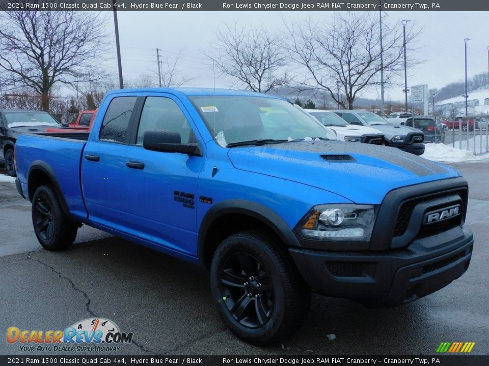 2021 Ram 1500 Classic Quad Cab 4x4 Hydro Blue Pearl / Black Photo #3