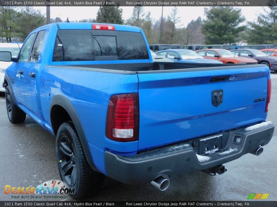 2021 Ram 1500 Classic Quad Cab 4x4 Hydro Blue Pearl / Black Photo #8