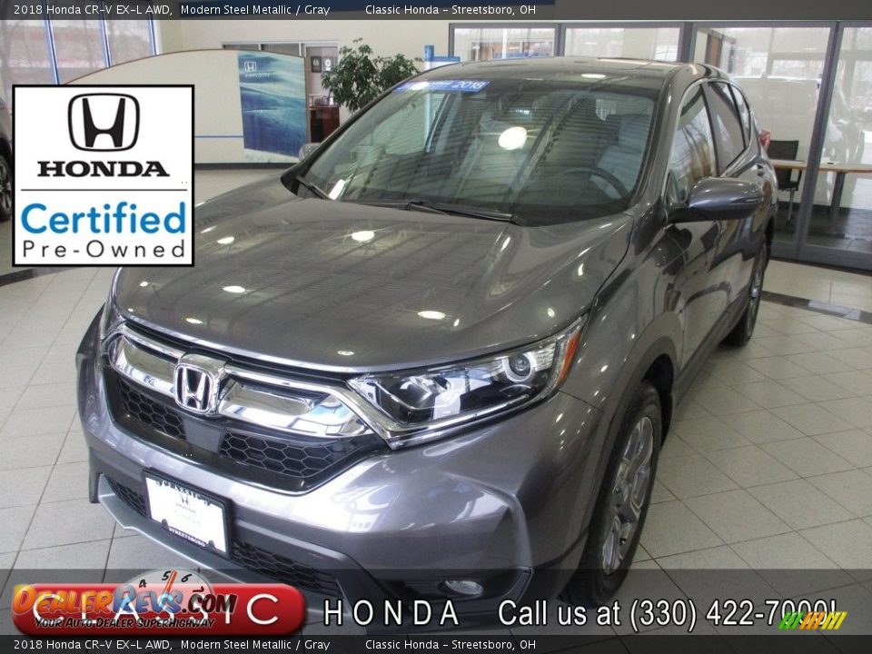 2018 Honda CR-V EX-L AWD Modern Steel Metallic / Gray Photo #1