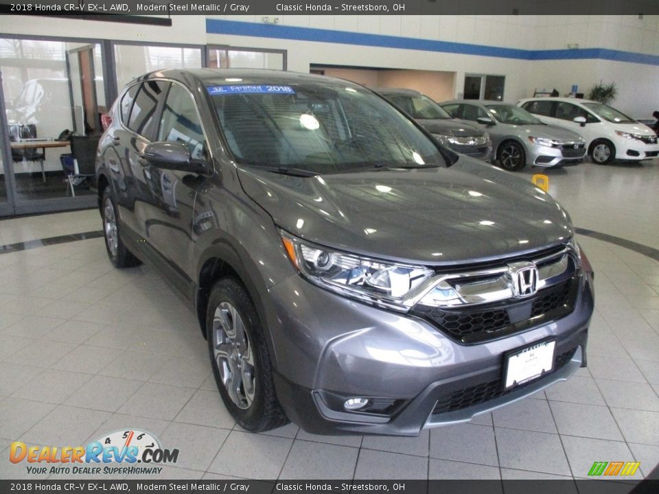 2018 Honda CR-V EX-L AWD Modern Steel Metallic / Gray Photo #3