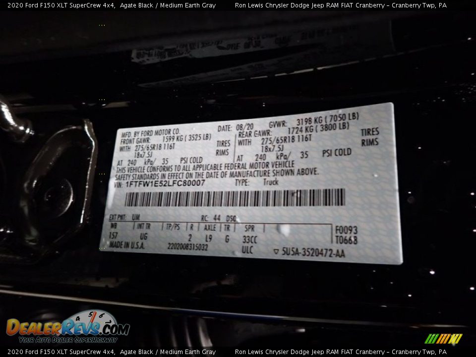 2020 Ford F150 XLT SuperCrew 4x4 Agate Black / Medium Earth Gray Photo #5