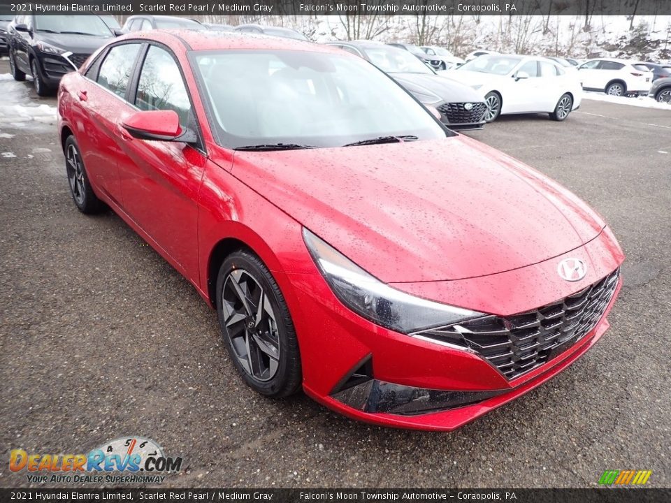 2021 Hyundai Elantra Limited Scarlet Red Pearl / Medium Gray Photo #3