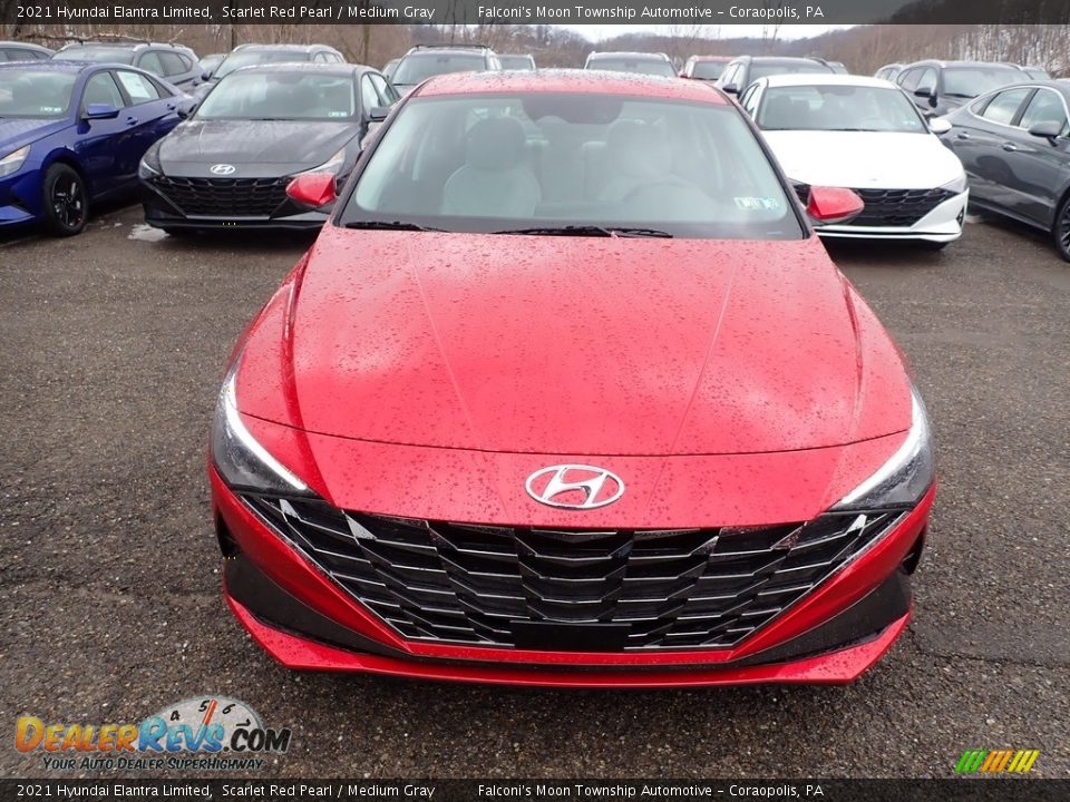 2021 Hyundai Elantra Limited Scarlet Red Pearl / Medium Gray Photo #4