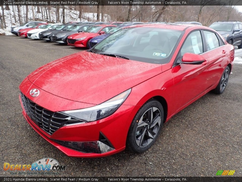 2021 Hyundai Elantra Limited Scarlet Red Pearl / Medium Gray Photo #5