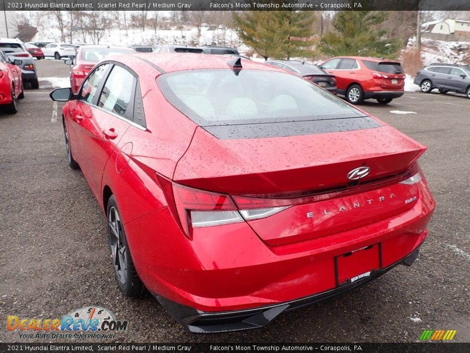2021 Hyundai Elantra Limited Scarlet Red Pearl / Medium Gray Photo #6