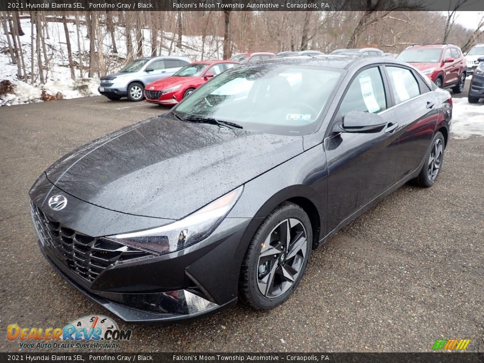 2021 Hyundai Elantra SEL Portofino Gray / Black Photo #5