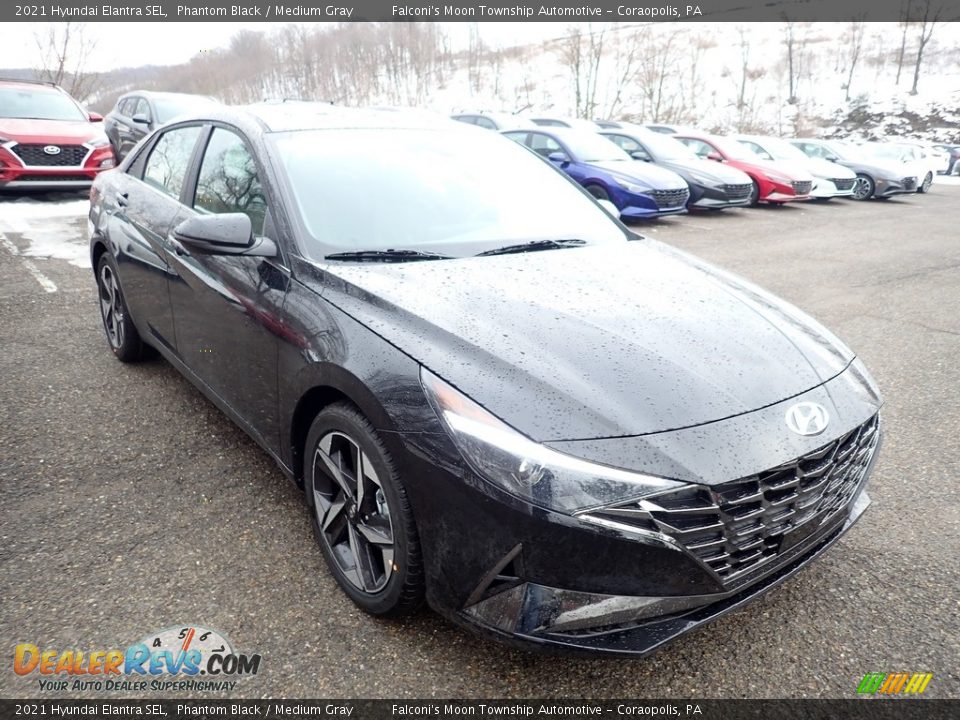 2021 Hyundai Elantra SEL Phantom Black / Medium Gray Photo #3