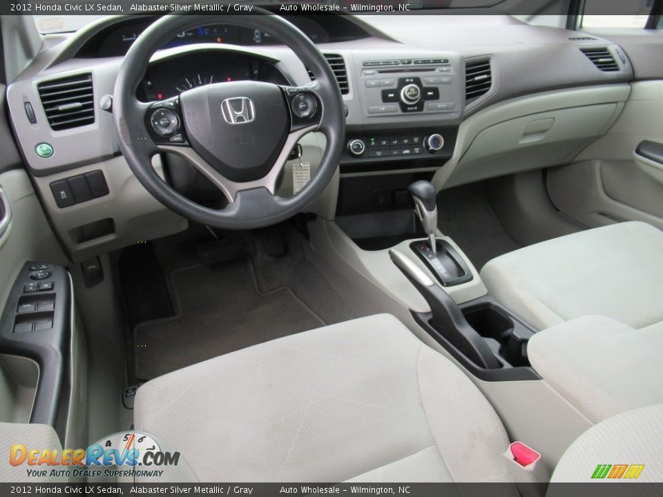 2012 Honda Civic LX Sedan Alabaster Silver Metallic / Gray Photo #15