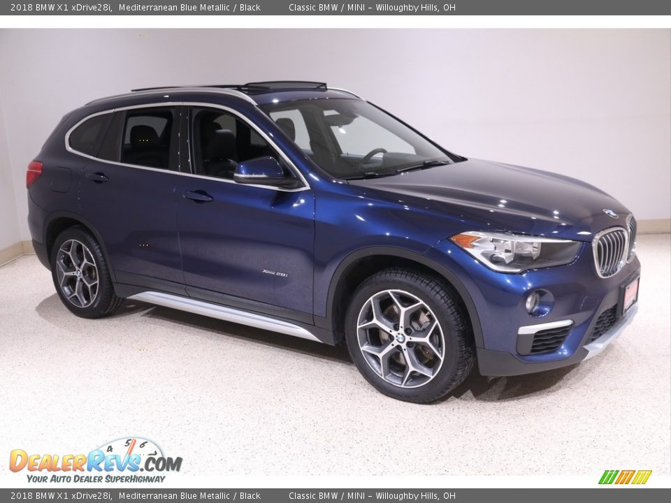 2018 BMW X1 xDrive28i Mediterranean Blue Metallic / Black Photo #1