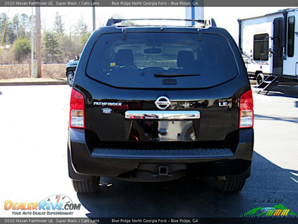 2010 Nissan Pathfinder LE Super Black / Cafe Latte Photo #4