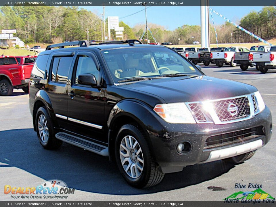 2010 Nissan Pathfinder LE Super Black / Cafe Latte Photo #7