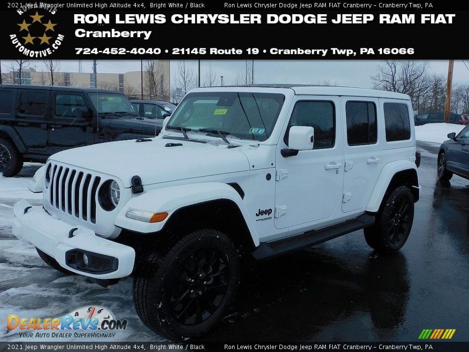 2021 Jeep Wrangler Unlimited High Altitude 4x4 Bright White / Black Photo #1