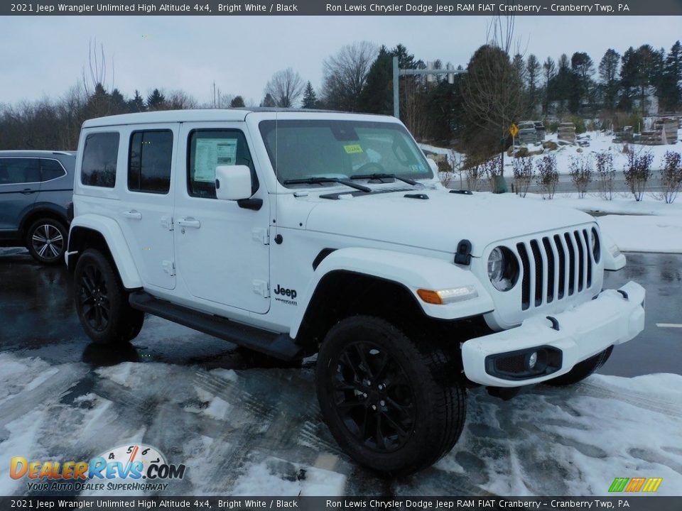 2021 Jeep Wrangler Unlimited High Altitude 4x4 Bright White / Black Photo #3