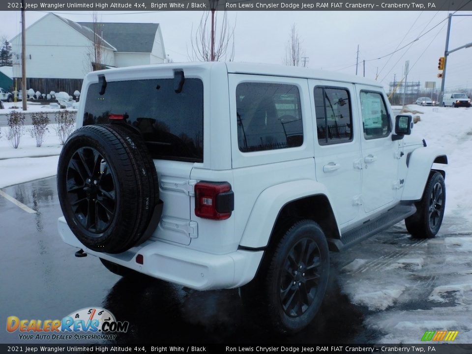 2021 Jeep Wrangler Unlimited High Altitude 4x4 Bright White / Black Photo #5