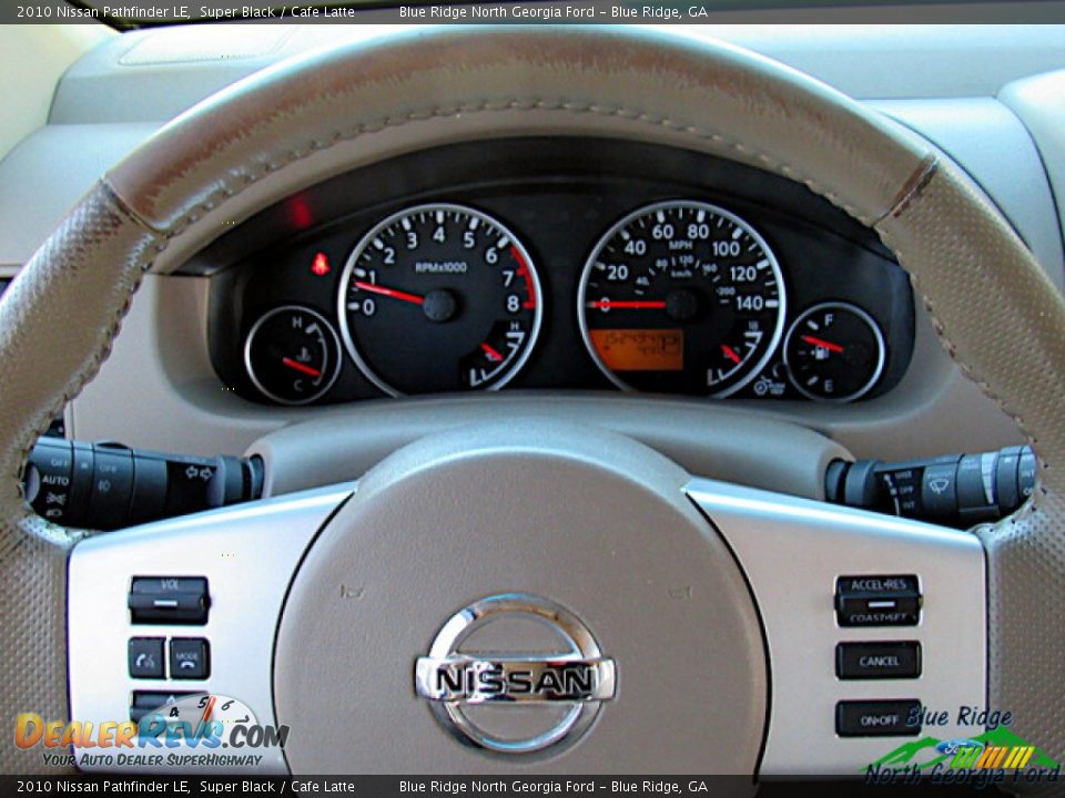 2010 Nissan Pathfinder LE Super Black / Cafe Latte Photo #21